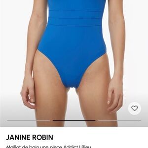 Deep Blue V-Neck One-Piece Swimsuit for Women